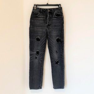 FOREVER 21 - Women's Straight Leg Jeans, Black, Size 26